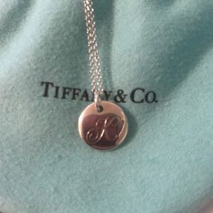 TIFFANY & Co alphabet disc necklace with bag/box